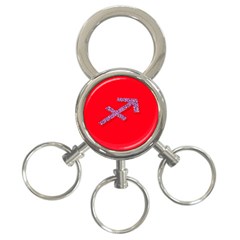 Illustrated Zodiac Star Red Purple 3-ring Key Chains