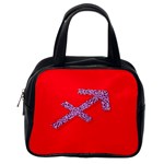 Illustrated Zodiac Star Red Purple Classic Handbags (One Side) Front