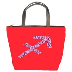 Illustrated Zodiac Star Red Purple Bucket Bags