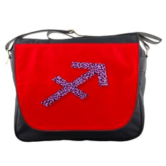 Illustrated Zodiac Star Red Purple Messenger Bags by Mariart