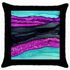 Green Pink Purple Black Stone Throw Pillow Case (black)