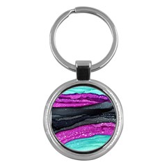 Green Pink Purple Black Stone Key Chains (round) 