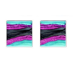 Green Pink Purple Black Stone Cufflinks (square) by Mariart