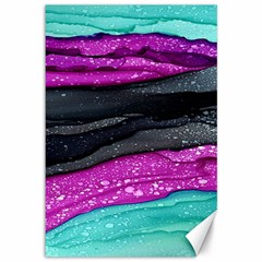 Green Pink Purple Black Stone Canvas 12  X 18   by Mariart