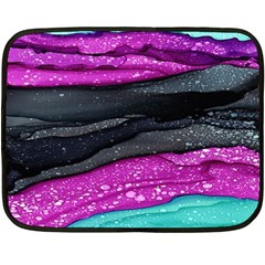 Green Pink Purple Black Stone Double Sided Fleece Blanket (mini) 