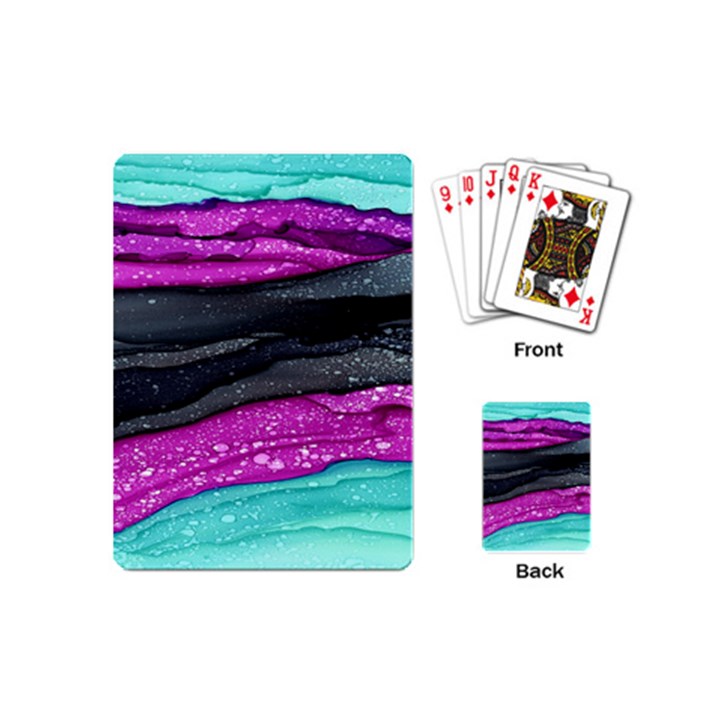 Green Pink Purple Black Stone Playing Cards (Mini) 