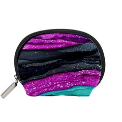 Green Pink Purple Black Stone Accessory Pouches (small)  by Mariart