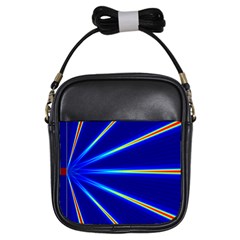 Light Neon Blue Girls Sling Bags
