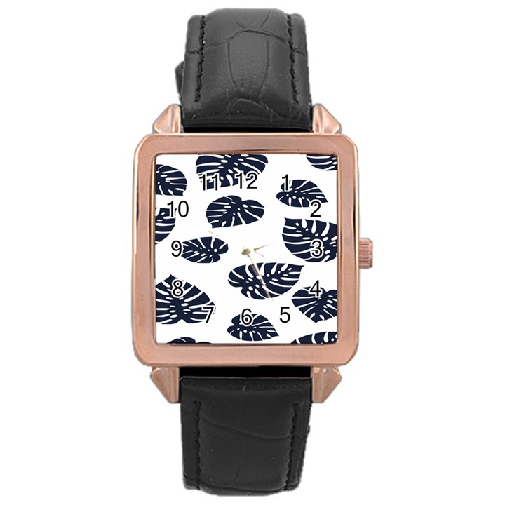 Leaf Summer Tech Rose Gold Leather Watch 