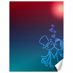 Love Valentine Kiss Purple Red Blue Romantic Canvas 12  X 16   by Mariart