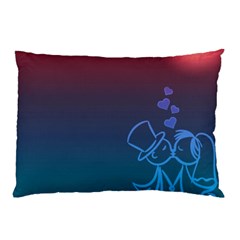 Love Valentine Kiss Purple Red Blue Romantic Pillow Case (two Sides)