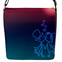 Love Valentine Kiss Purple Red Blue Romantic Flap Messenger Bag (s) by Mariart