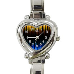 Light Orange Blue Heart Italian Charm Watch by Mariart