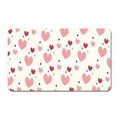 Love Heart Pink Polka Valentine Red Black Green White Magnet (rectangular)