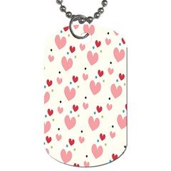 Love Heart Pink Polka Valentine Red Black Green White Dog Tag (two Sides)