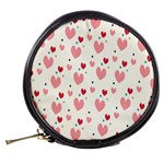 Love Heart Pink Polka Valentine Red Black Green White Mini Makeup Bags Back