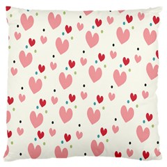 Love Heart Pink Polka Valentine Red Black Green White Large Cushion Case (one Side)