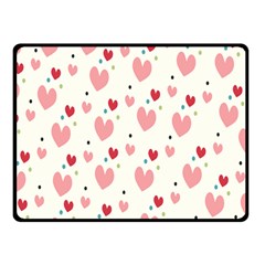 Love Heart Pink Polka Valentine Red Black Green White Double Sided Fleece Blanket (small)  by Mariart