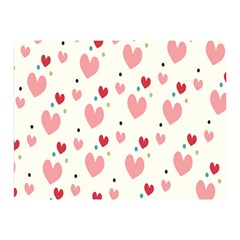 Love Heart Pink Polka Valentine Red Black Green White Double Sided Flano Blanket (mini)  by Mariart