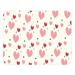 Love Heart Pink Polka Valentine Red Black Green White Double Sided Flano Blanket (large)  by Mariart