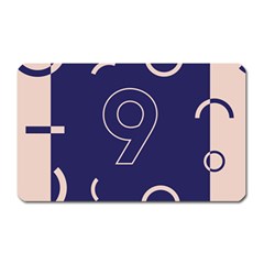 Number 9 Blue Pink Circle Polka Magnet (rectangular)