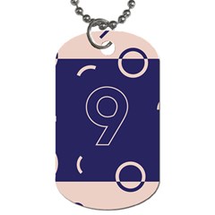 Number 9 Blue Pink Circle Polka Dog Tag (two Sides) by Mariart