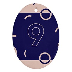 Number 9 Blue Pink Circle Polka Oval Ornament (two Sides) by Mariart