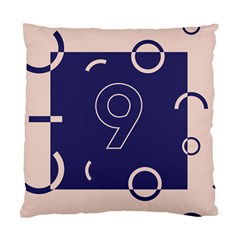 Number 9 Blue Pink Circle Polka Standard Cushion Case (one Side)