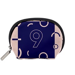 Number 9 Blue Pink Circle Polka Accessory Pouches (small)  by Mariart