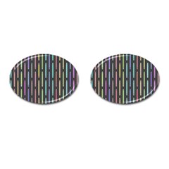 Pencil Stationery Rainbow Vertical Color Cufflinks (oval)