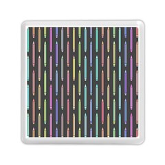 Pencil Stationery Rainbow Vertical Color Memory Card Reader (square)  by Mariart