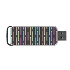 Pencil Stationery Rainbow Vertical Color Portable Usb Flash (one Side) by Mariart