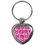 Illustrated Zodiac Red Purple Star Key Chains (Heart)  Front