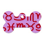 Illustrated Zodiac Red Purple Star Dog Tag Bone (Two Sides) Front