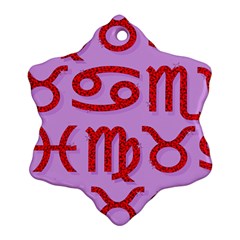 Illustrated Zodiac Red Purple Star Ornament (snowflake)