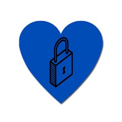 Padlock Love Blue Key Heart Magnet