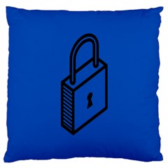 Padlock Love Blue Key Large Cushion Case (two Sides) by Mariart