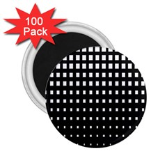 Plaid White Black 2 25  Magnets (100 Pack) 