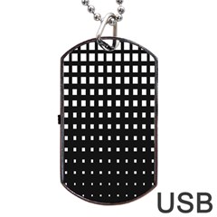 Plaid White Black Dog Tag Usb Flash (one Side)