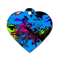 Colors Dog Tag Heart (one Side)