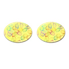 Watercolors On A Yellow Background                Cufflinks (oval) by LalyLauraFLM