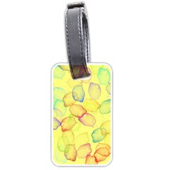 Watercolors On A Yellow Background                Luggage Tag (one Side) by LalyLauraFLM