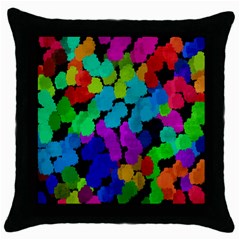 Colorful Strokes On A Black Background               Throw Pillow Case (black) by LalyLauraFLM