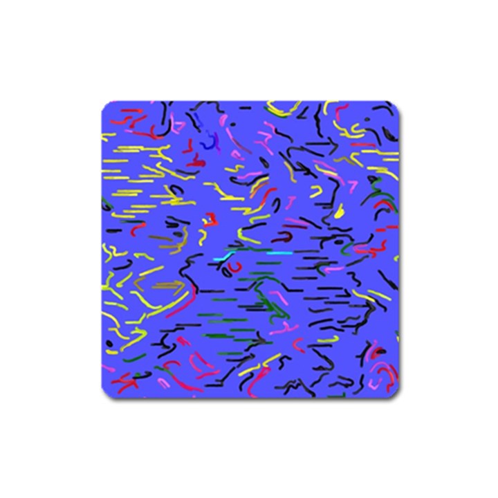 Paint strokes on a blue background              Magnet (Square)