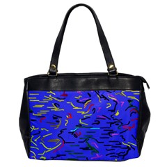 Paint Strokes On A Blue Background              Oversize Office Handbag by LalyLauraFLM