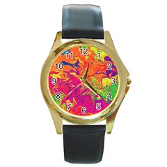 Colors Round Gold Metal Watch