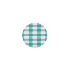 Plaid Blue Green White Line 1  Mini Magnets by Mariart