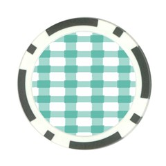 Plaid Blue Green White Line Poker Chip Card Guard (10 Pack) by Mariart