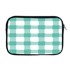 Plaid Blue Green White Line Apple Macbook Pro 17  Zipper Case by Mariart