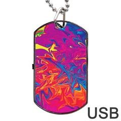 Colors Dog Tag Usb Flash (one Side) by Valentinaart